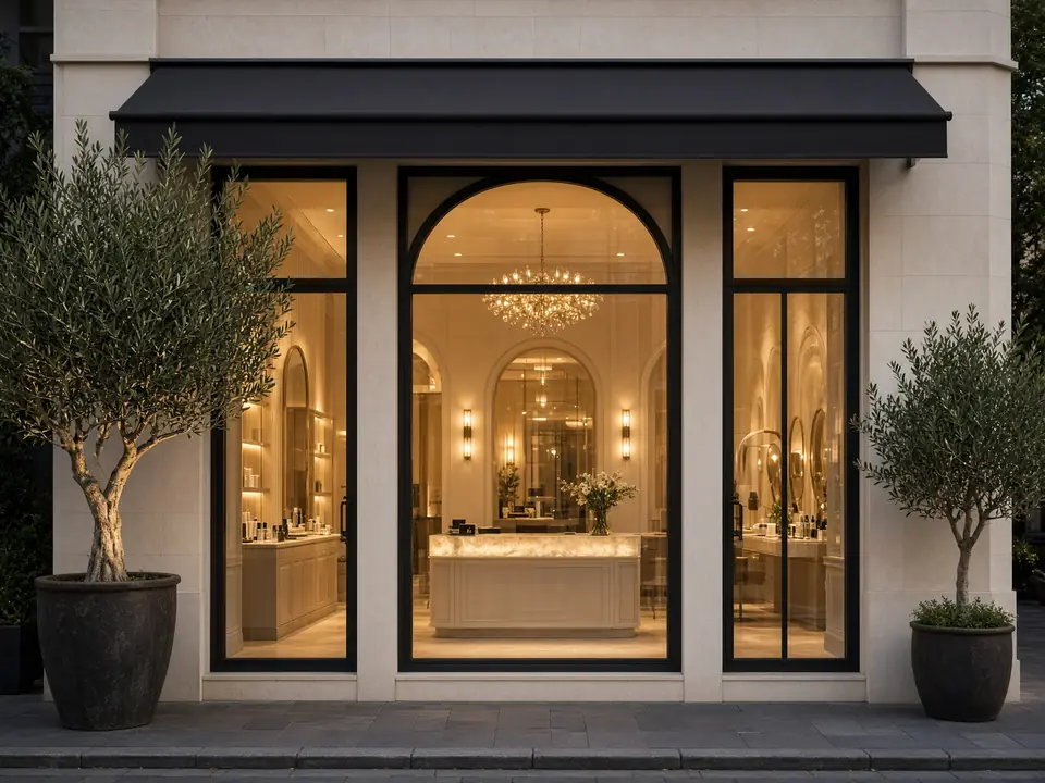 Evening exterior of the tipntoe studio